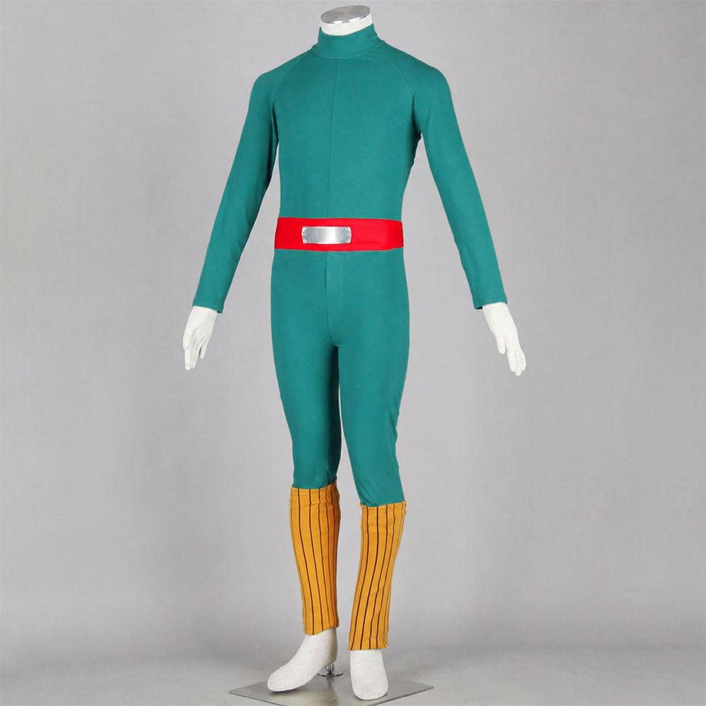 Anime Martial Arts Master Ninja Cosplay Green Jumpsuit Full Set for Men Kids Halloween