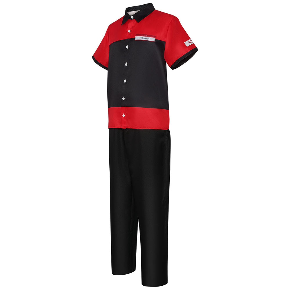 Game Manny's Costume the Cashier Shop Assistant Clerk Cosplay Outfits for Men