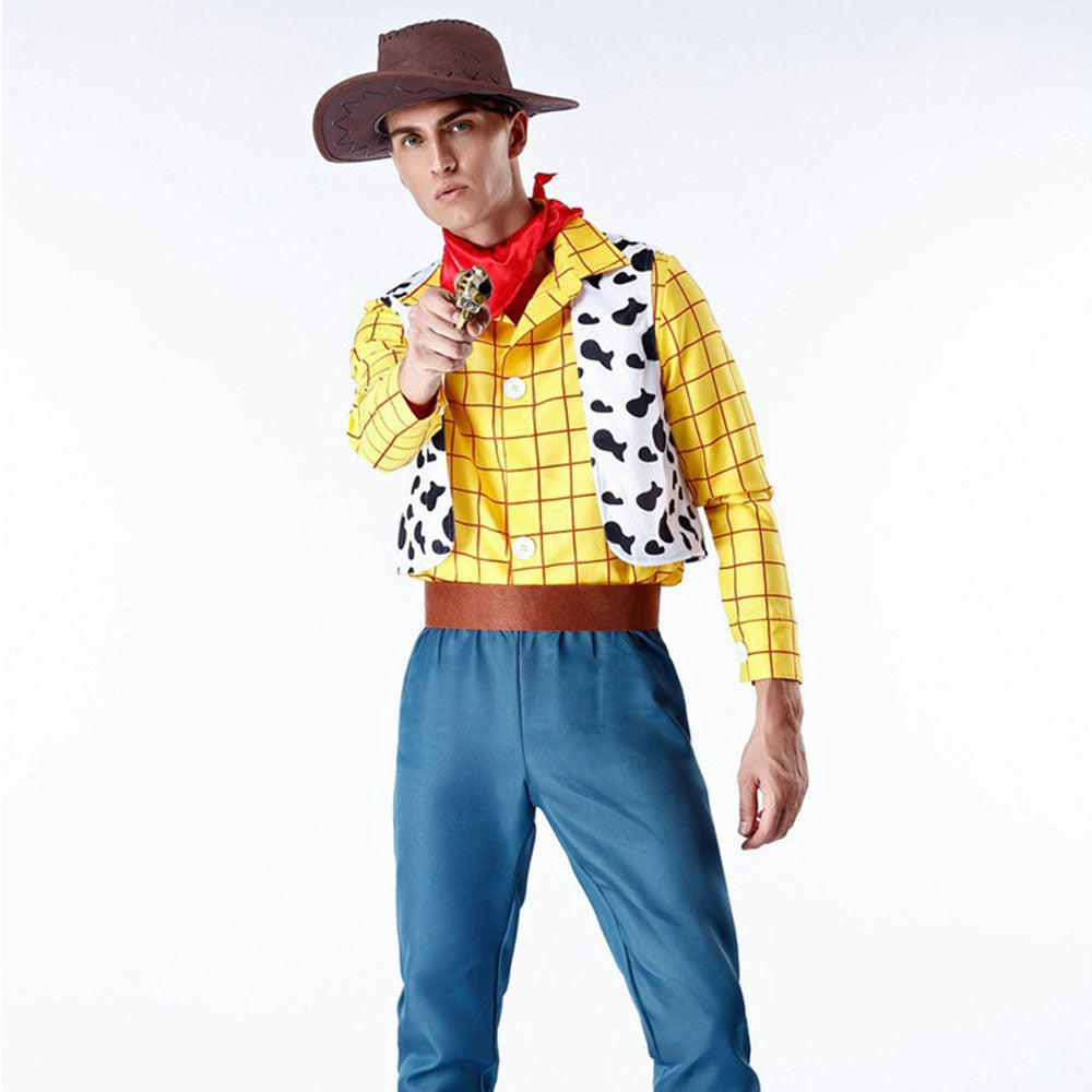 Toy Story Costume Woody Cosplay Full Outfit with Hat for Men and Women Halloween