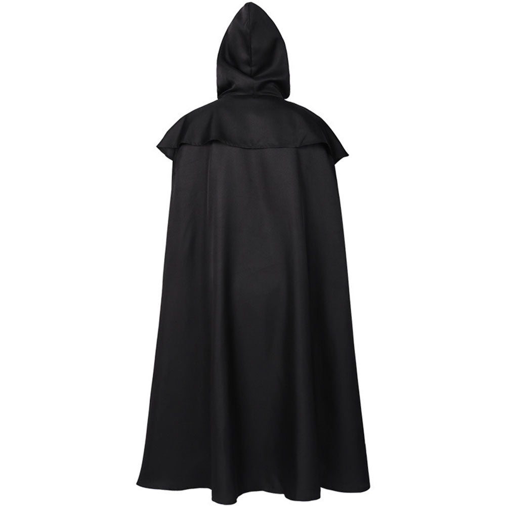 Medieval Monk Cosplay Costume Solid Color Long Cloak with Hooded Unisex Halloween