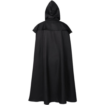 Medieval Monk Cosplay Costume Solid Color Long Cloak with Hooded Unisex Halloween