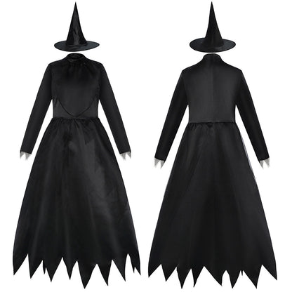 Halloween Costume Black Devil Witch Vampire Cosplay Black dress with Hat for Women