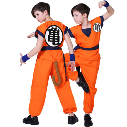 Dragon Ball Son Goku Training Costume full Outfits Chinese Character 'Turtles' Men and Kids