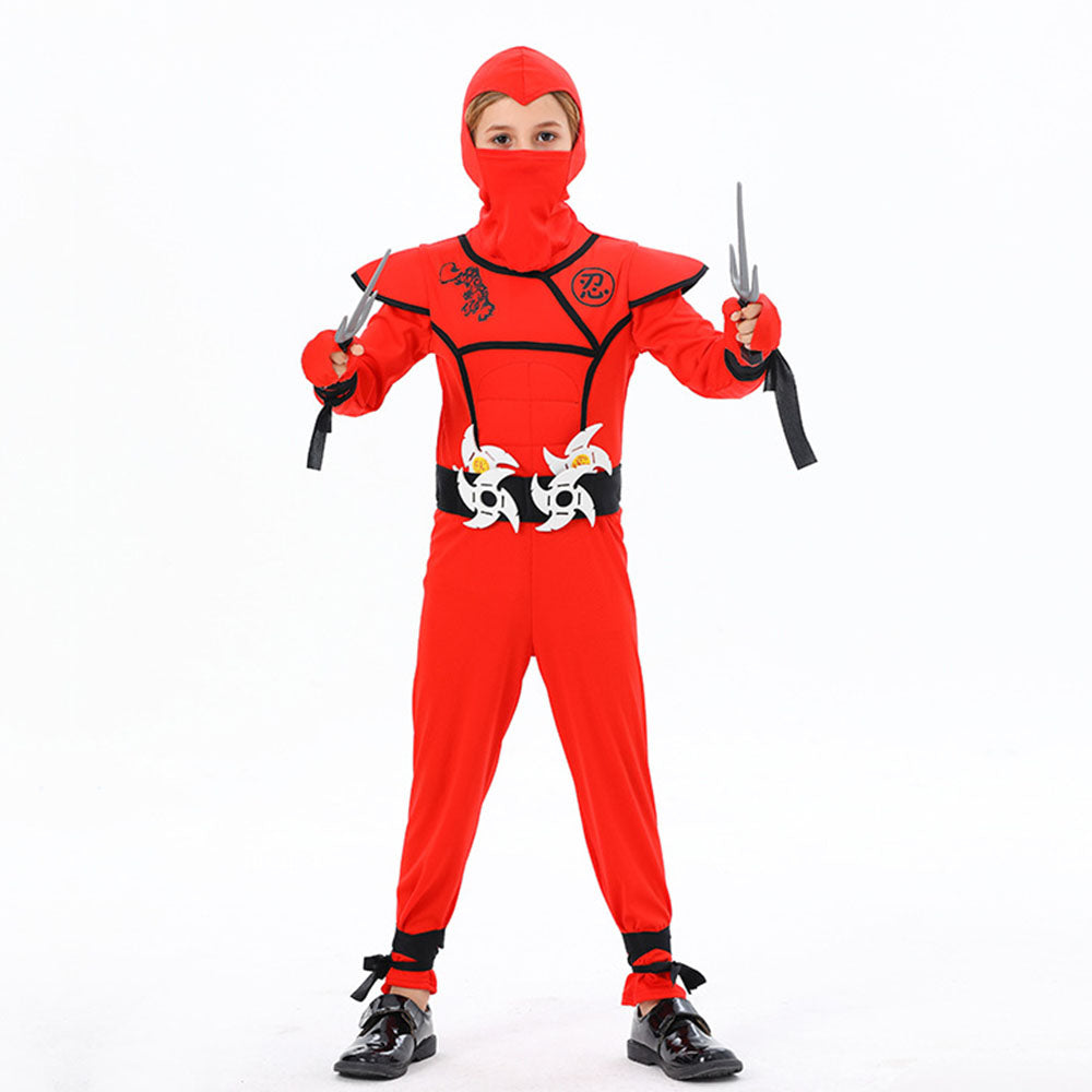 Halloween Costume Kids Ninjia Warrior Cosplay Suits with All Accessories