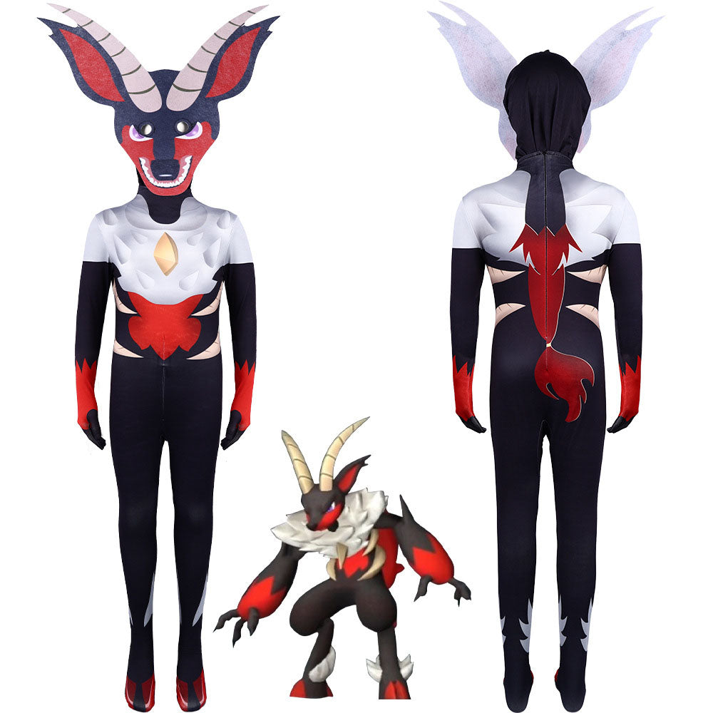 Game Palworld Costume Chillet Grizzbolt Incineram Cattiva Depresso Cosplay Jumpsuit with Mask Adults Kid Halloween