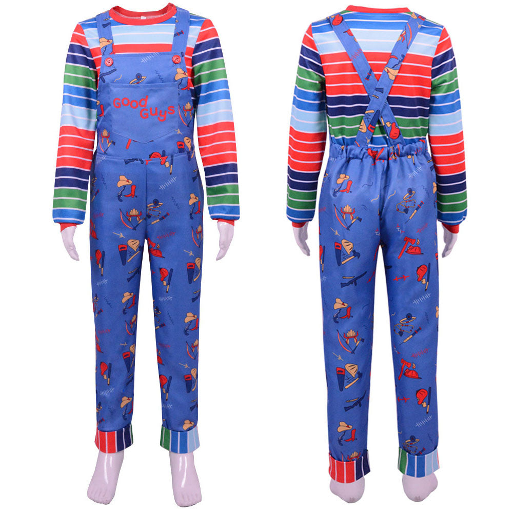 Movie Child's Play Costume Chucky Cosplay Outfits for Men and Kids