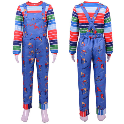 Movie Child's Play Costume Chucky Cosplay Outfits for Men and Kids
