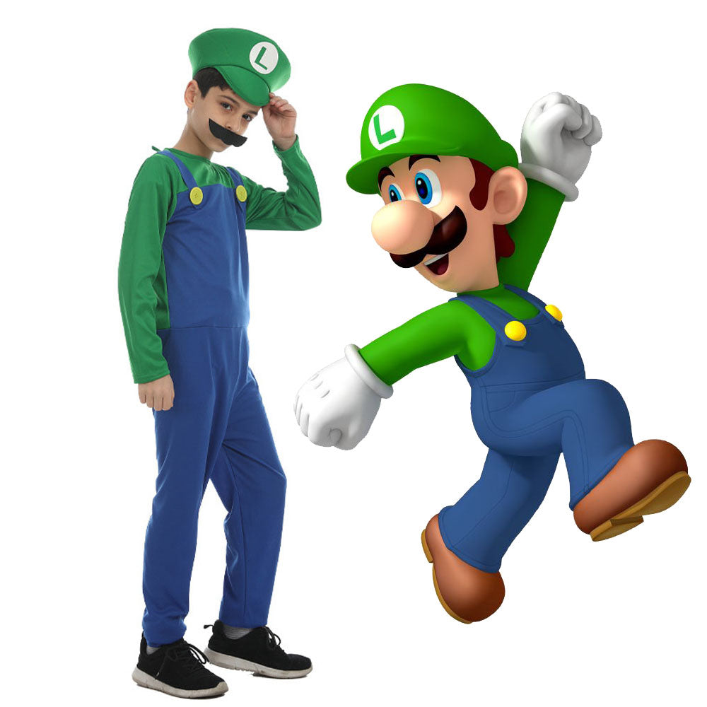 Super Mario Bros Costume Mario and Luigi Cosplay Outfits for Kids