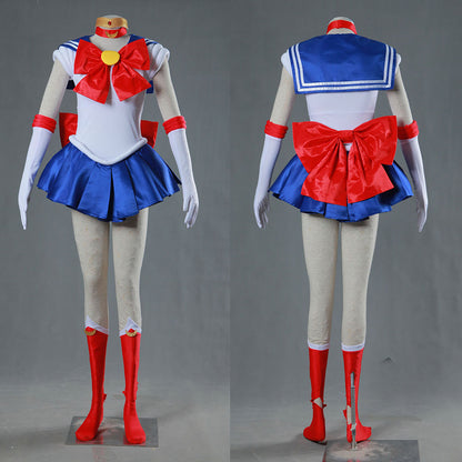 Anime Sailor Moon Costume Tsukino Usagi Sailor moon Fighting Cosplay Outfit and Accessories Women and Kids Halloween