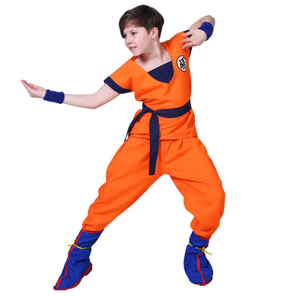 Dragon Ball Son Goku Training Costume full Outfits Chinese Character 'Turtles' Men and Kids