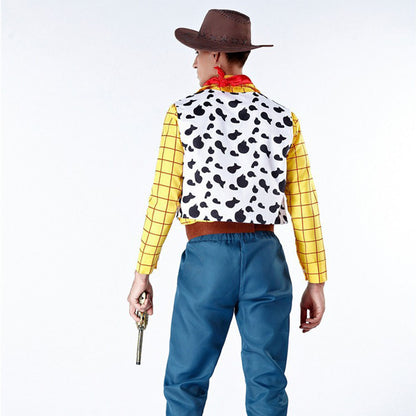 Toy Story Costume Woody Cosplay Full Outfit with Hat for Men and Women Halloween