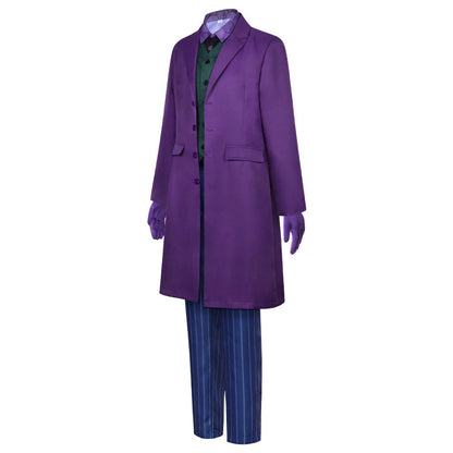 The Dark Knight Costume Batman the Joker Cosplay Purple full Outfit for Men Halloween