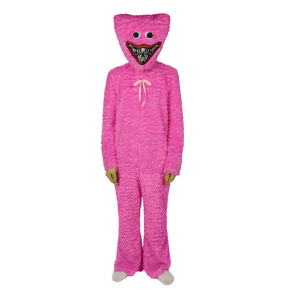 Game Poppy Playtime Costume Huggy Wuggy Blue Pink Cosplay Jumpsuit for Adults and Kids