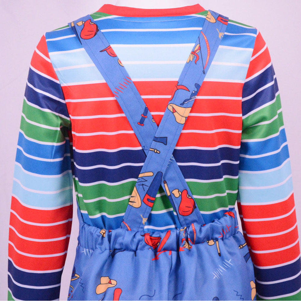 Movie Child's Play Costume Chucky Cosplay Outfits for Men and Kids