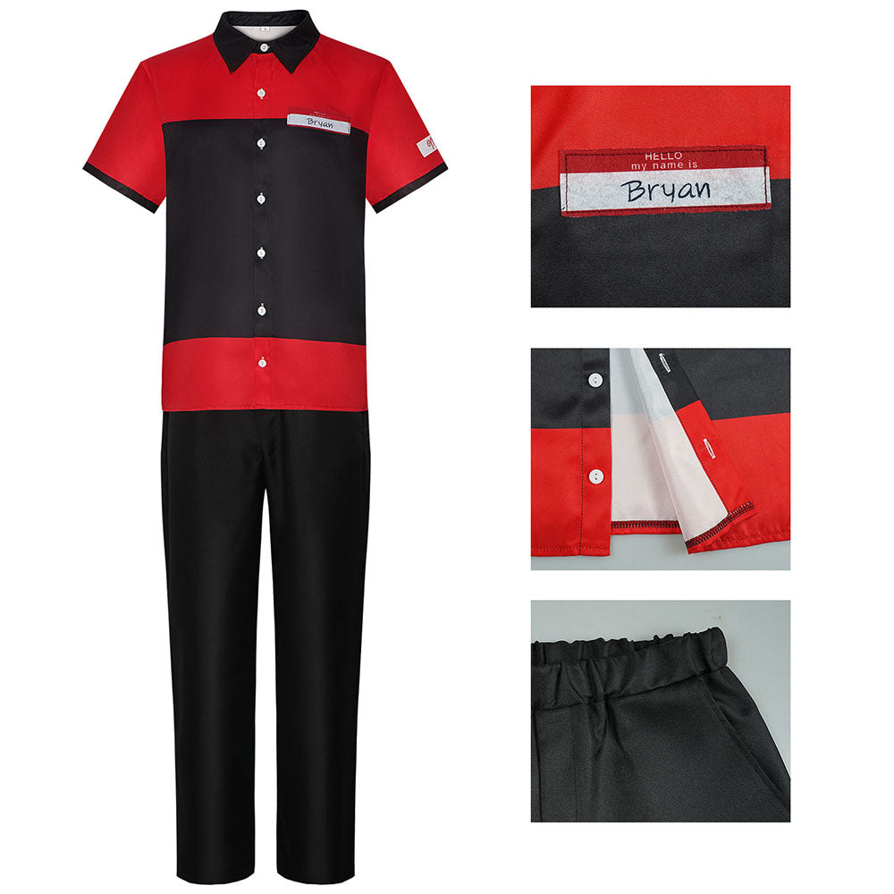 Game Manny's Costume the Cashier Shop Assistant Clerk Cosplay Outfits for Men