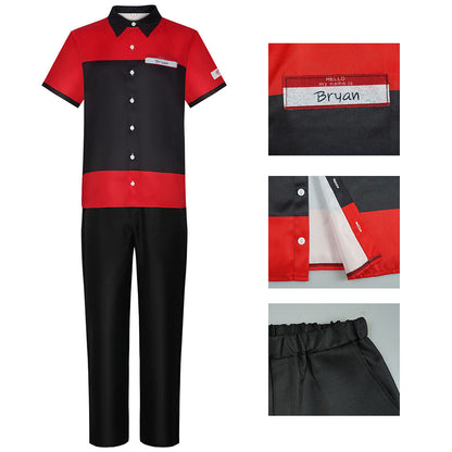 Game Manny's Costume the Cashier Shop Assistant Clerk Cosplay Outfits for Men