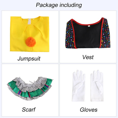 Movie It Stephen King Costume the Joker Yellow Cosplay full Outfit for Women and Kids Halloween