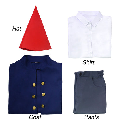 Over the Garden Wall Costumes Wirt Cosplay Full Outfits with Hat for Adults and Kids