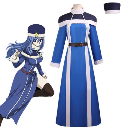 Fairy Tail Costumes Juvia Lockser Cosplay full Outfit with Hat Women Halloween