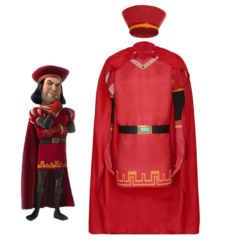 Shrek! Costumes Lord Farquaad Cosplay Red full Outfit for Men and Kids ...