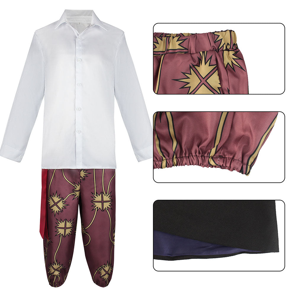 One Piece Red Hair Shanks Cosplay Costume full Outfit with Hat for Men Halloween