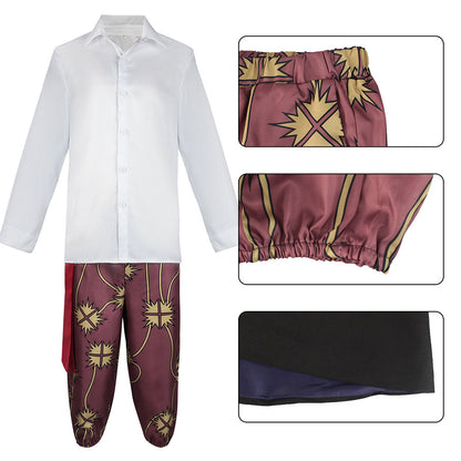 Red-Hair Pirate Captain Costume Full Outfit with Hat for Men Halloween