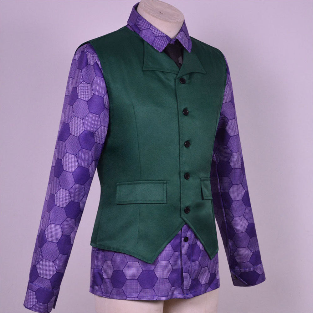 The Dark Knight Costume Batman the Joker Cosplay Purple full Outfit for Men Halloween