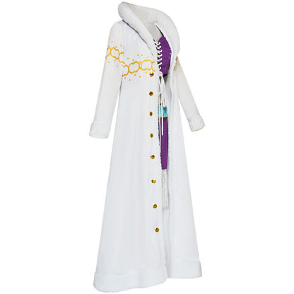Pirate Adventure Archaeologist White Coat Costume Full Outfit for Women Halloween