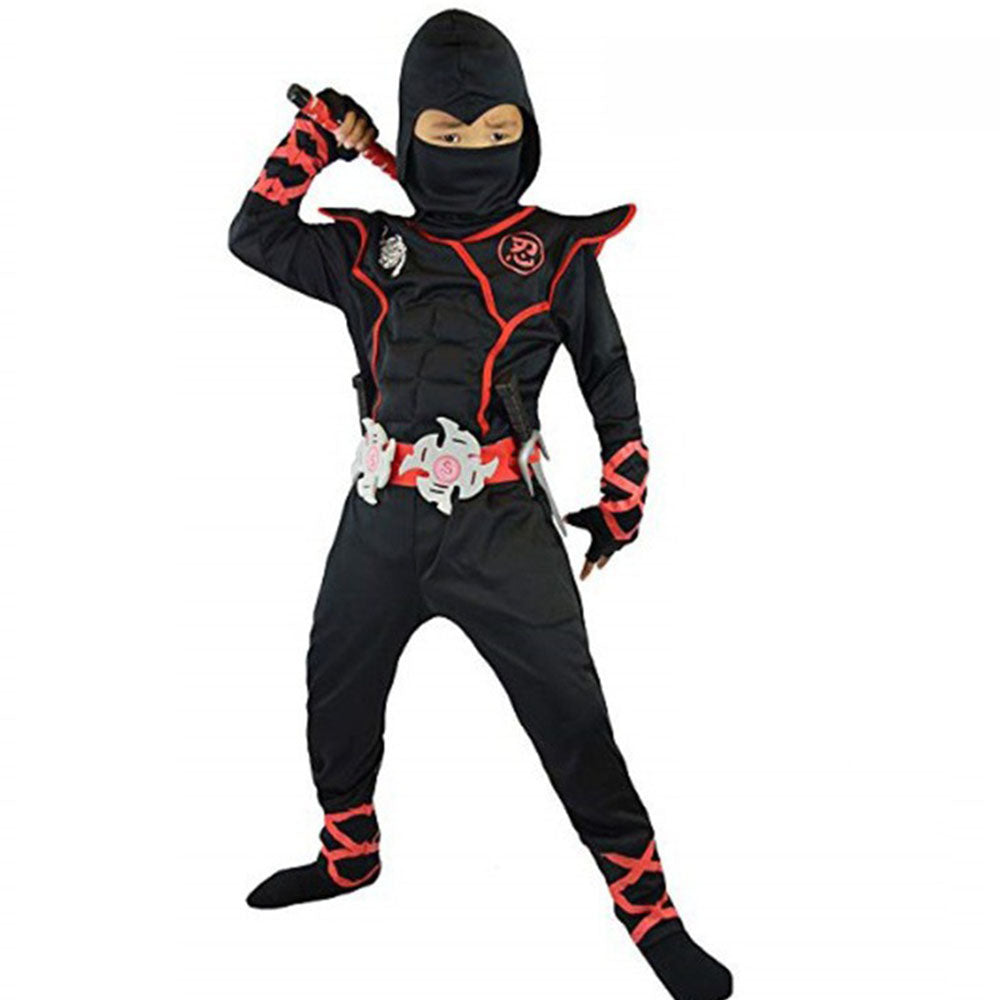 Halloween Costume Kids Ninjia Warrior Cosplay Suits with All Accessories