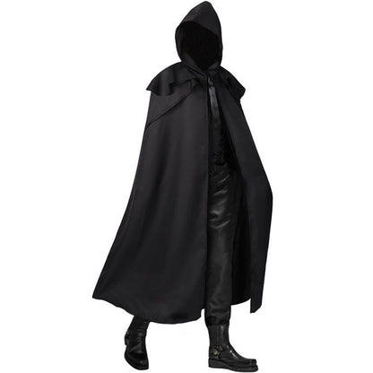 Medieval Monk Cosplay Costume Solid Color Long Cloak with Hooded Unisex Halloween