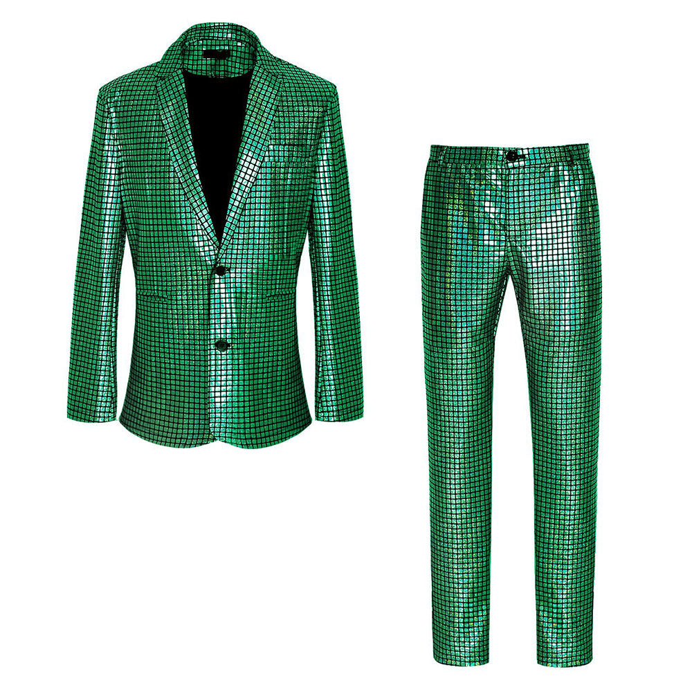 Disco Sequined Men's suits Party stage Nightclub Shiny Performance Suit Halloween