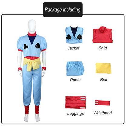 HUNTER×HUNTER Costumes Hisoka Cosplay Black and Blue Costume Full Outfit Men Halloween