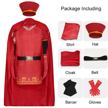 Shrek! Costumes Lord Farquaad Cosplay Red full Outfit for Men and Kids Halloween
