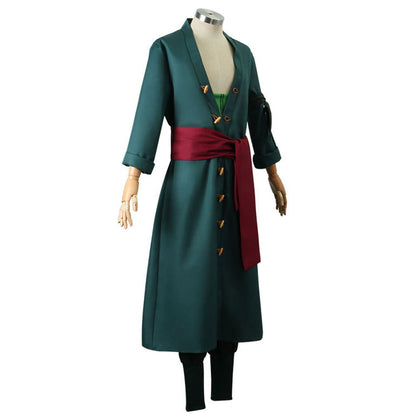 Pirate Adventure Green Swordsman Timeskip Style Costume Full Outfit for Men and Kids