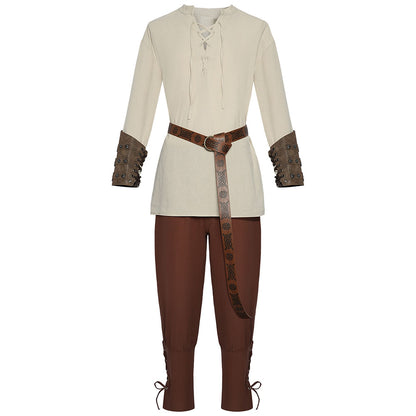 Halloween Costume Pirates of the Caribbean Medieval Pirate Cosplay full Outfits for Men
