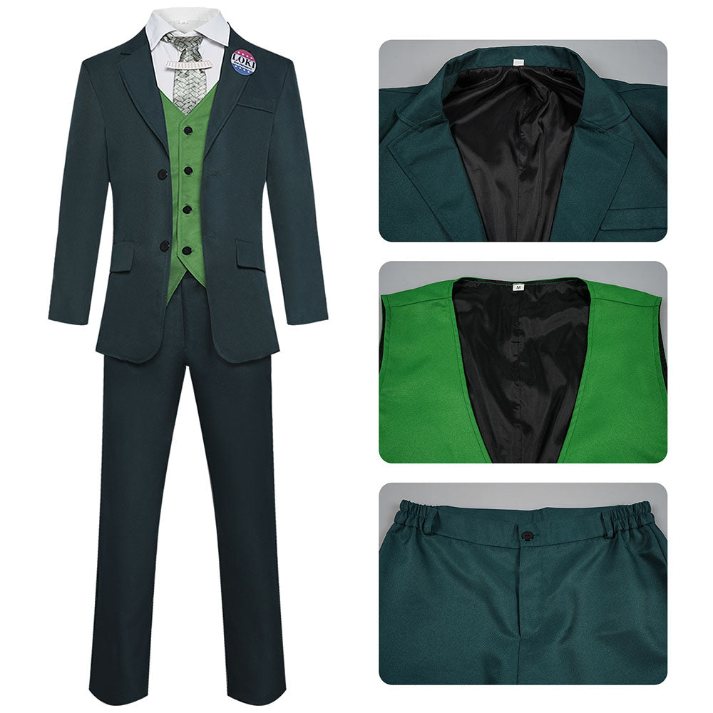Movie Loki Costumes Loki Cosplay Dark Green Full outfits for Men