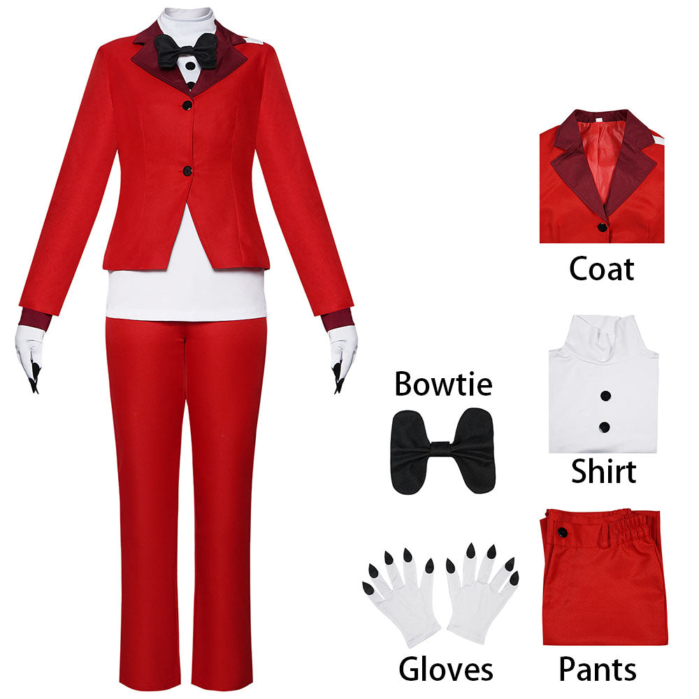 Hazbin Hotel Charlie Morningstar Cosplay Red Pants Costume full Outfit for Women