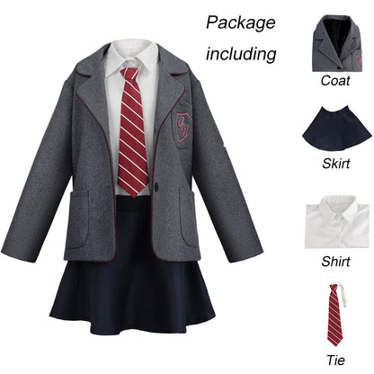 Matilda The Musical Costume Matilda Gray School Uniform Cosplay Women and Kids Halloween
