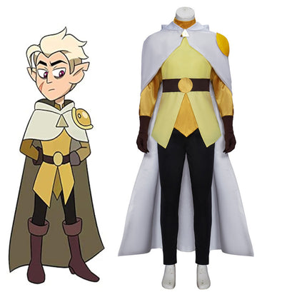 The Owl House Hunter Cosplay Golden Guard Costume Outfits with Cloak for Men Halloween
