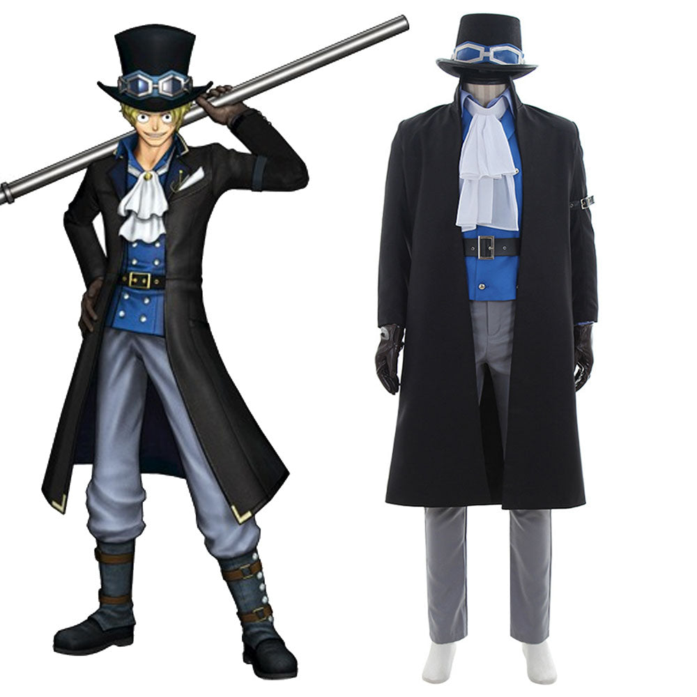 One Piece Sabo Cosplay Costume Full Outfit With Hat for Men Halloween