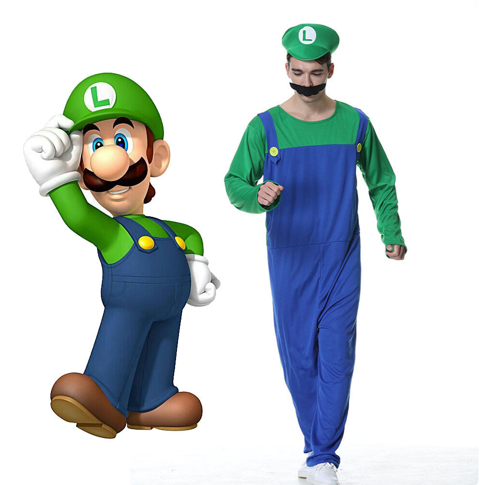 Super Mario Bros Costume Mario and Luigi Cosplay Outfits for Adults