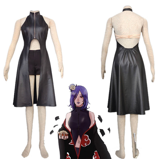 Anime Naruto Costumes Konan Cosplay Full Outfit for Women and Kids Halloween