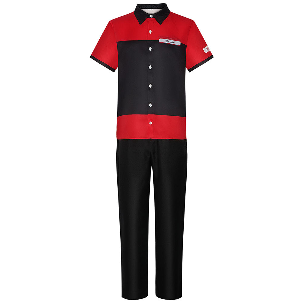 Game Manny's Costume the Cashier Shop Assistant Clerk Cosplay Outfits for Men