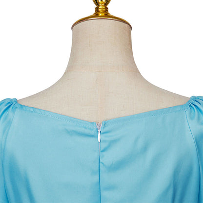 Movie Peter Pan and Wendy Costume Wendy Cosplay Blue Dress with Headdress Women Halloween