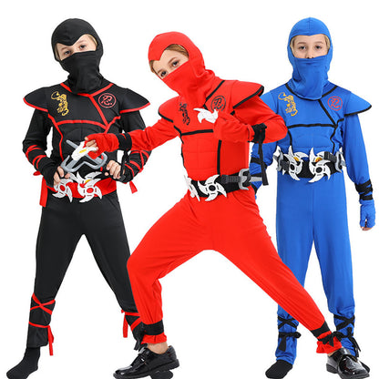 Halloween Costume Kids Ninjia Warrior Cosplay Suits with All Accessories