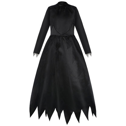 Halloween Costume Black Devil Witch Vampire Cosplay Black dress with Hat for Women