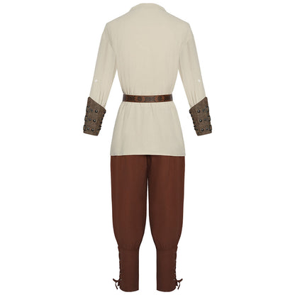 Halloween Costume Pirates of the Caribbean Medieval Pirate Cosplay full Outfits for Men