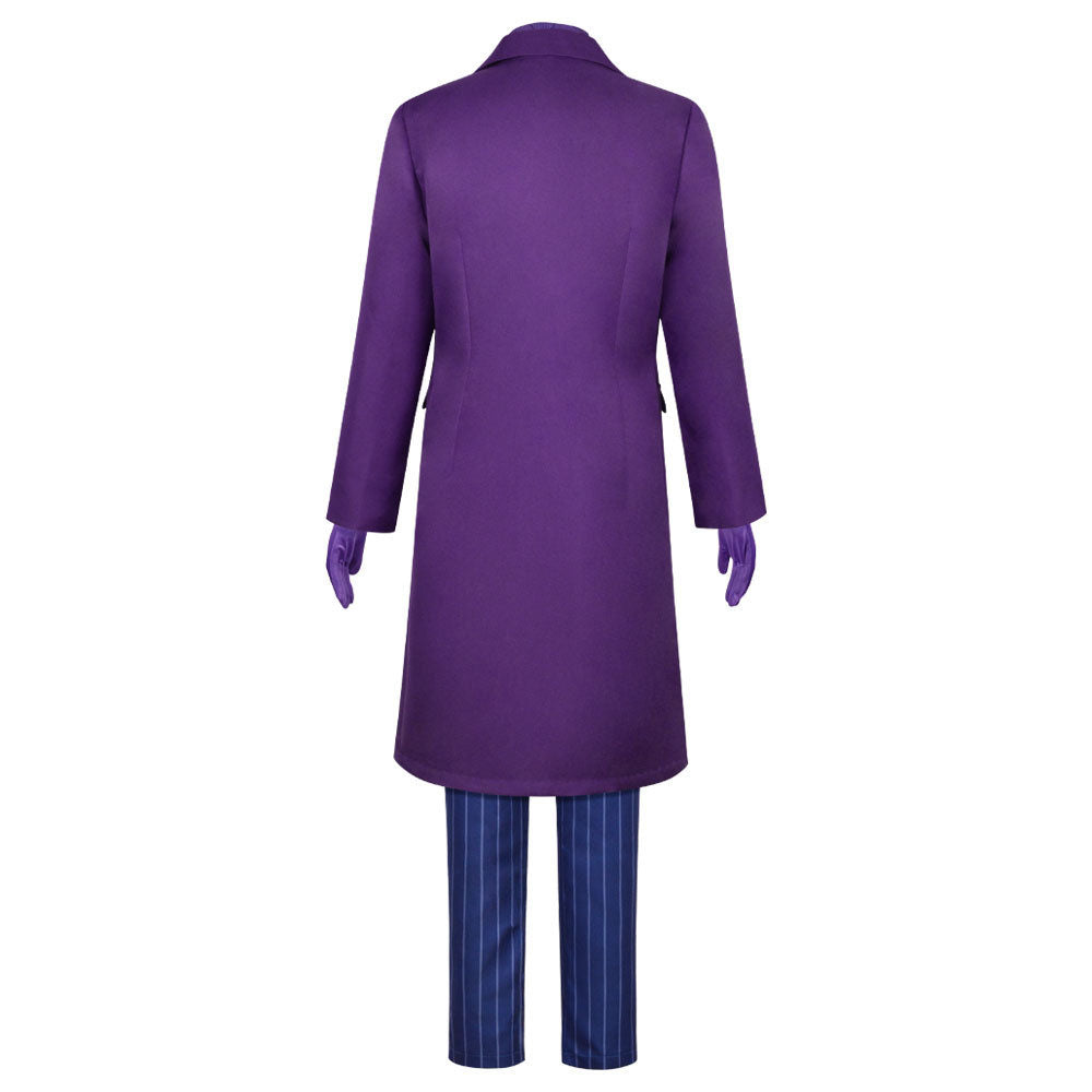 The Dark Knight Costume Batman the Joker Cosplay Purple full Outfit for Men Halloween