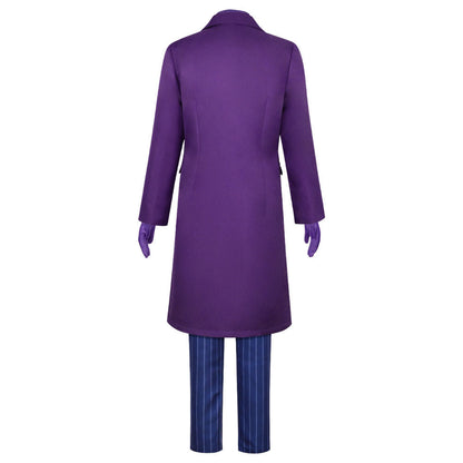The Dark Knight Costume Batman the Joker Cosplay Purple full Outfit for Men Halloween