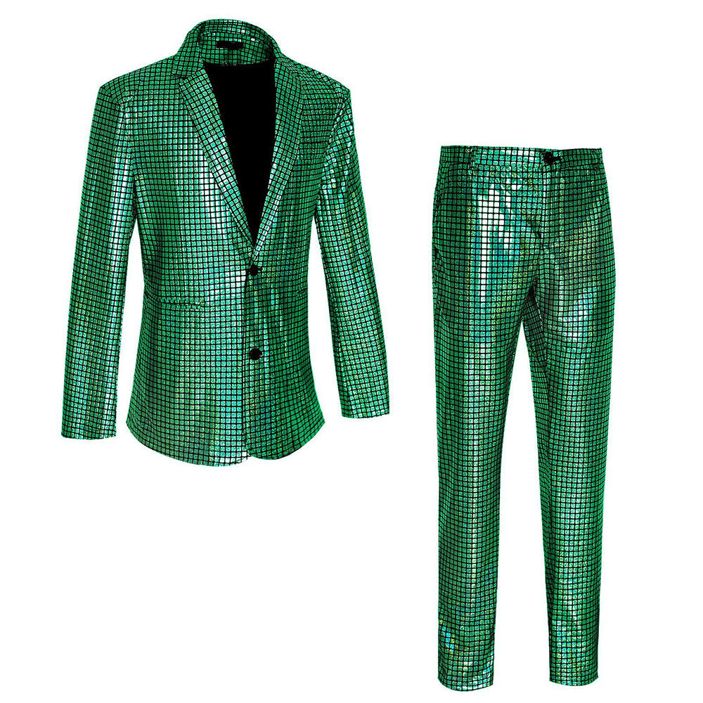 Disco Sequined Men's suits Party stage Nightclub Shiny Performance Suit Halloween